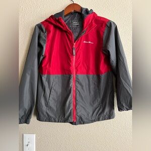 Eddie Bauer Red and Gray Hooded Jacket